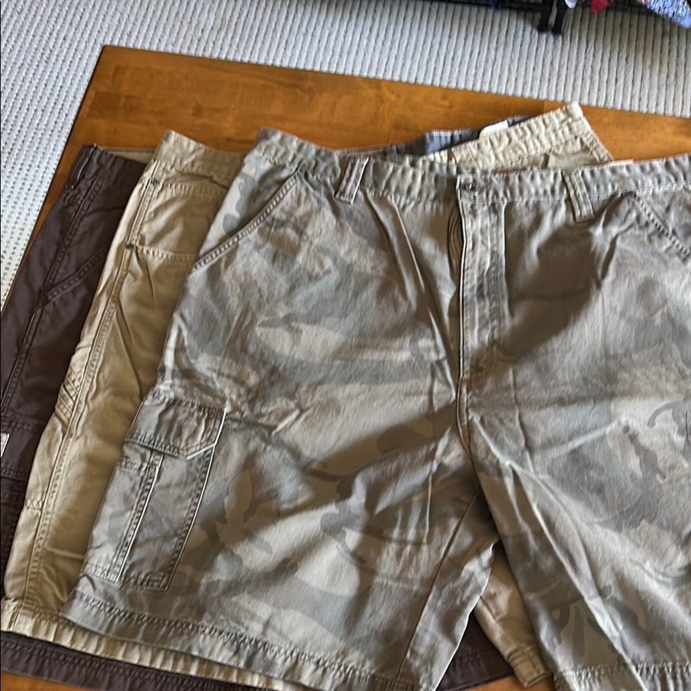 Men's Casual Cargo Shorts - Tan, Brown, Cream